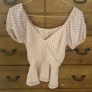 Francesca’s Blush pink short sleeved shirt